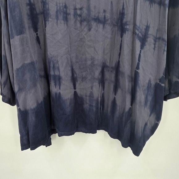 PURE J. JILL BLOUSE WOMENS SIZE 4X BLUE TIE DYE POCKETS VISCOSE SOFT TUNIC TOP - Picture 4 of 16